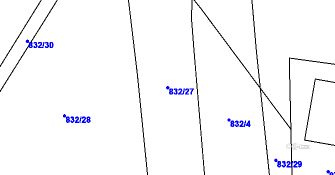 Parcela st. 832/27 v KÚ Žichlice u Hromnic, Katastrální mapa