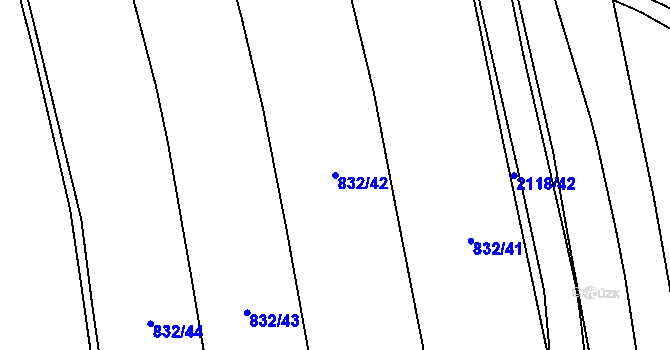 Parcela st. 832/42 v KÚ Žichlice u Hromnic, Katastrální mapa