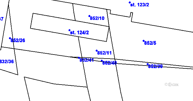 Parcela st. 852/11 v KÚ Žichlice u Hromnic, Katastrální mapa