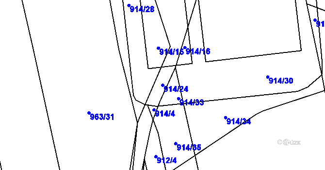 Parcela st. 914/24 v KÚ Žichlice u Hromnic, Katastrální mapa