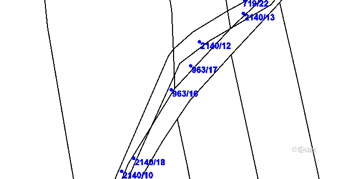 Parcela st. 963/16 v KÚ Žichlice u Hromnic, Katastrální mapa