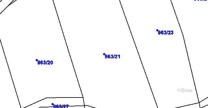 Parcela st. 963/21 v KÚ Žichlice u Hromnic, Katastrální mapa