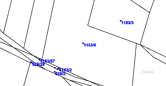 Parcela st. 1153/6 v KÚ Žichlice u Hromnic, Katastrální mapa