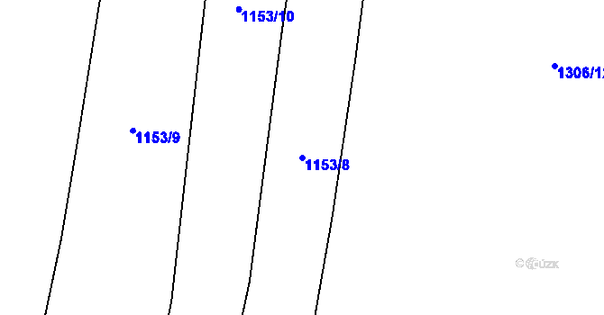 Parcela st. 1153/8 v KÚ Žichlice u Hromnic, Katastrální mapa