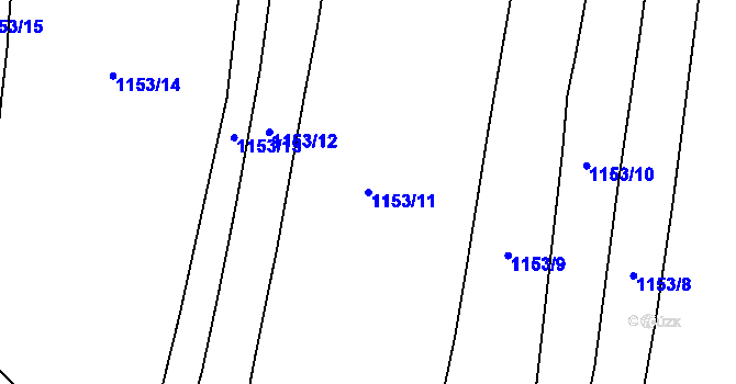Parcela st. 1153/11 v KÚ Žichlice u Hromnic, Katastrální mapa