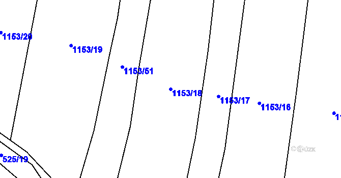 Parcela st. 1153/18 v KÚ Žichlice u Hromnic, Katastrální mapa