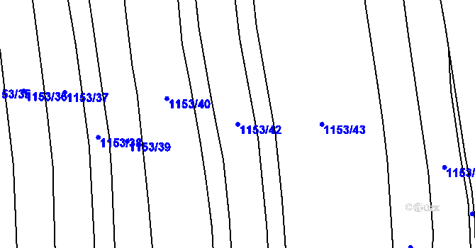 Parcela st. 1153/42 v KÚ Žichlice u Hromnic, Katastrální mapa
