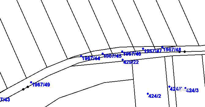 Parcela st. 1967/45 v KÚ Žichlice u Hromnic, Katastrální mapa