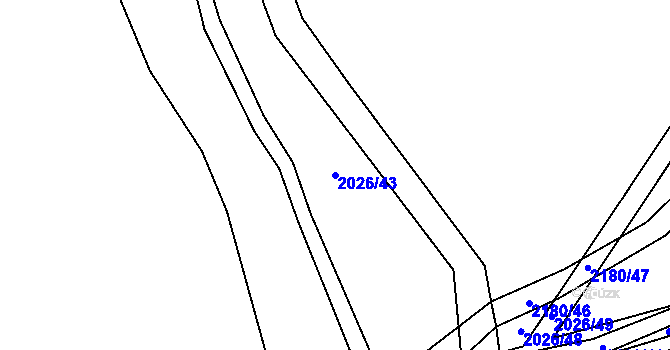 Parcela st. 2026/43 v KÚ Žichlice u Hromnic, Katastrální mapa