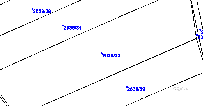 Parcela st. 2036/30 v KÚ Žichlice u Hromnic, Katastrální mapa