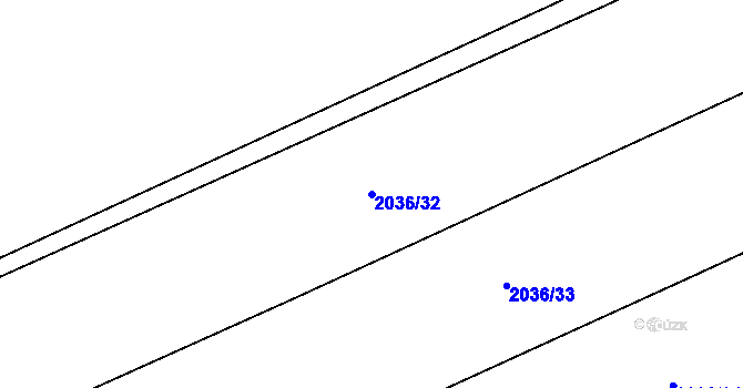 Parcela st. 2036/32 v KÚ Žichlice u Hromnic, Katastrální mapa