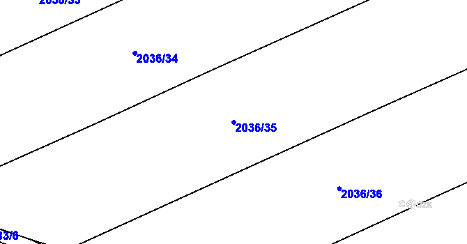 Parcela st. 2036/35 v KÚ Žichlice u Hromnic, Katastrální mapa