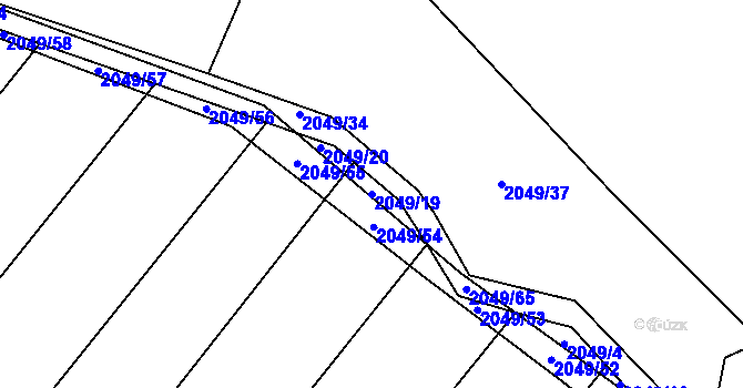 Parcela st. 2049/19 v KÚ Žichlice u Hromnic, Katastrální mapa