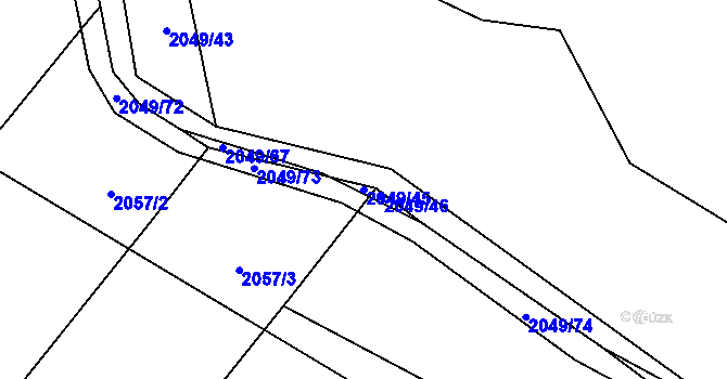 Parcela st. 2049/45 v KÚ Žichlice u Hromnic, Katastrální mapa