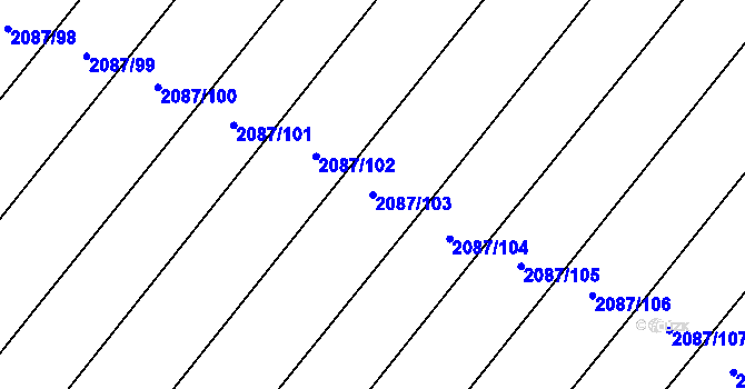 Parcela st. 2087/103 v KÚ Žichlice u Hromnic, Katastrální mapa