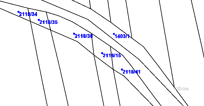 Parcela st. 2118/15 v KÚ Žichlice u Hromnic, Katastrální mapa