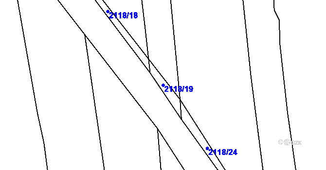 Parcela st. 2118/19 v KÚ Žichlice u Hromnic, Katastrální mapa