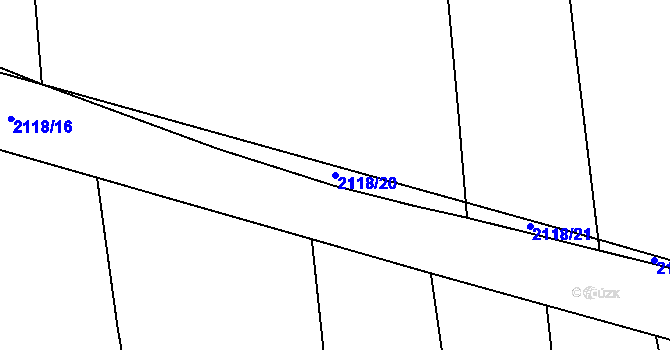Parcela st. 2118/20 v KÚ Žichlice u Hromnic, Katastrální mapa