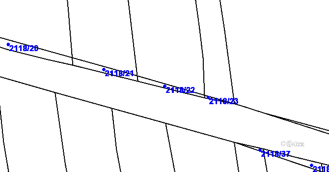 Parcela st. 2118/22 v KÚ Žichlice u Hromnic, Katastrální mapa
