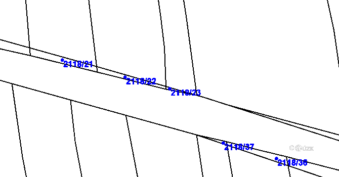 Parcela st. 2118/23 v KÚ Žichlice u Hromnic, Katastrální mapa