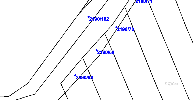 Parcela st. 2190/69 v KÚ Žichlice u Hromnic, Katastrální mapa