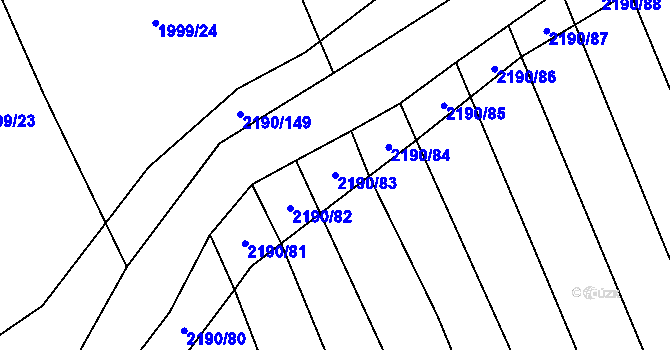 Parcela st. 2190/83 v KÚ Žichlice u Hromnic, Katastrální mapa