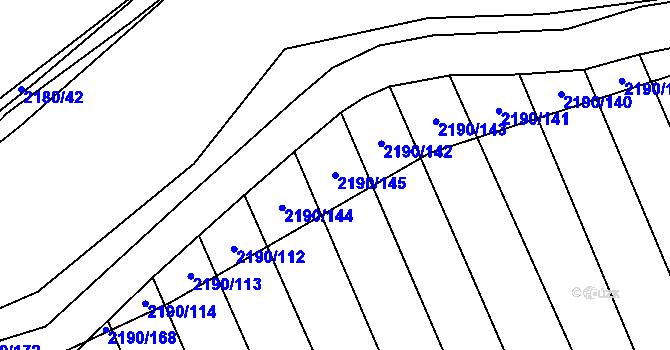 Parcela st. 2190/145 v KÚ Žichlice u Hromnic, Katastrální mapa