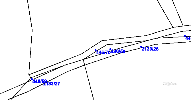 Parcela st. 446/70 v KÚ Žichlice u Hromnic, Katastrální mapa