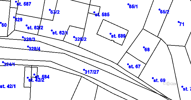 Parcela st. 64 v KÚ Hronětice, Katastrální mapa