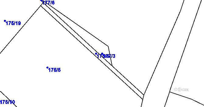 Parcela st. 177/3 v KÚ Hronětice, Katastrální mapa