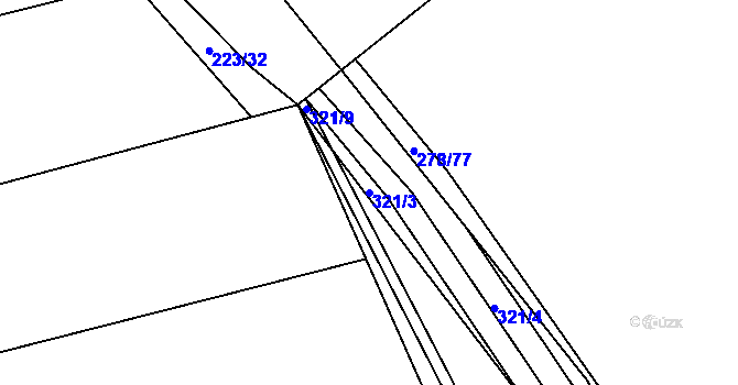 Parcela st. 321/3 v KÚ Hronětice, Katastrální mapa