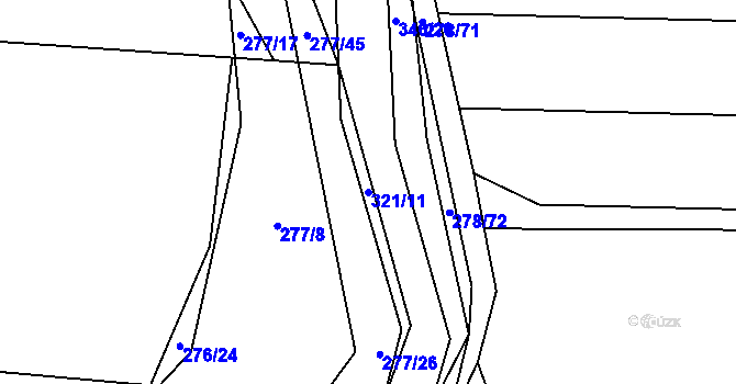 Parcela st. 321/11 v KÚ Hronětice, Katastrální mapa