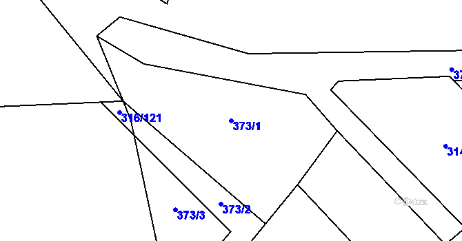 Parcela st. 373/1 v KÚ Hronětice, Katastrální mapa