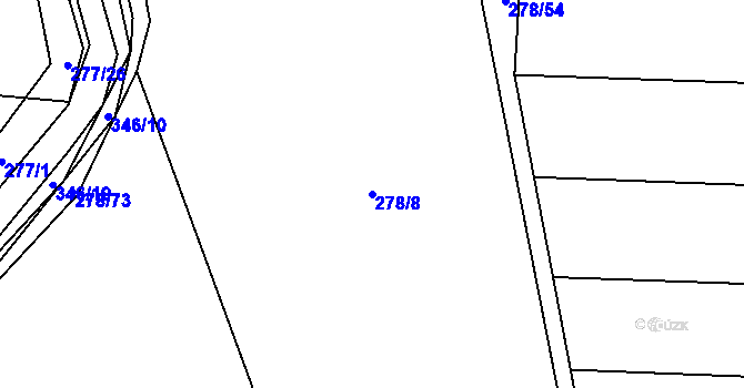 Parcela st. 278/8 v KÚ Hronětice, Katastrální mapa