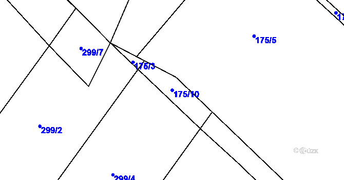 Parcela st. 175/10 v KÚ Hronětice, Katastrální mapa