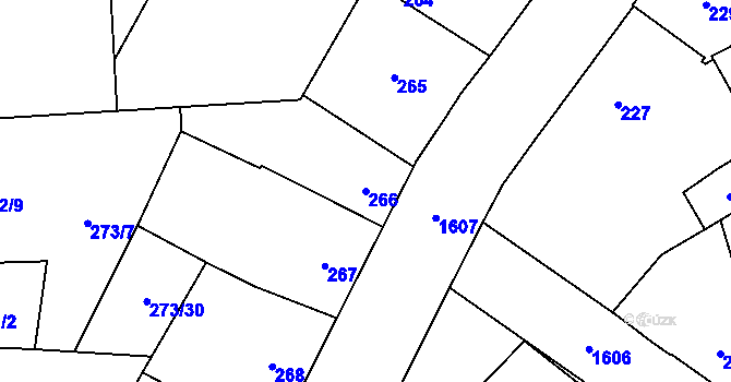 Parcela st. 266 v KÚ Hronov, Katastrální mapa