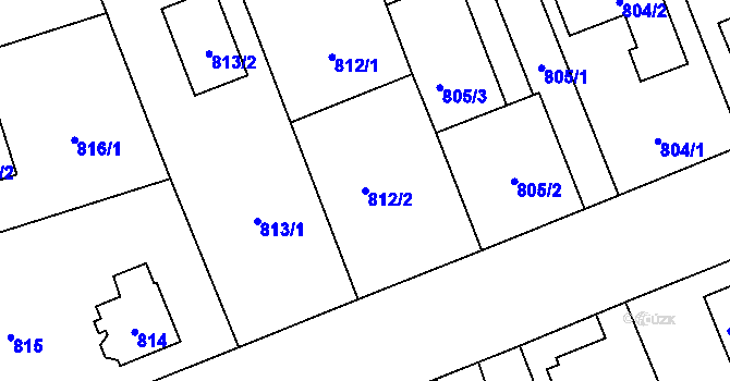 Parcela st. 812/2 v KÚ Hronov, Katastrální mapa