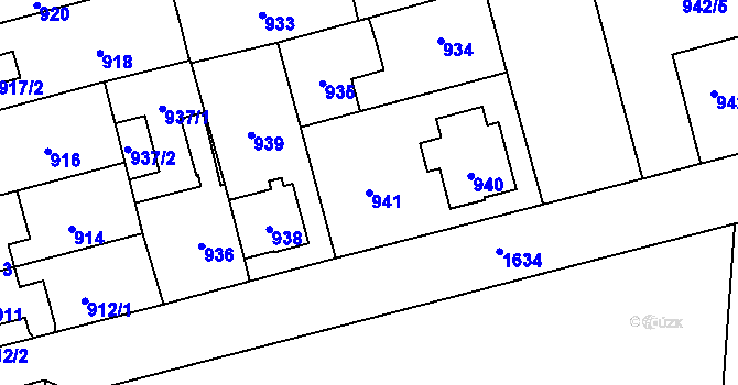 Parcela st. 941 v KÚ Hronov, Katastrální mapa