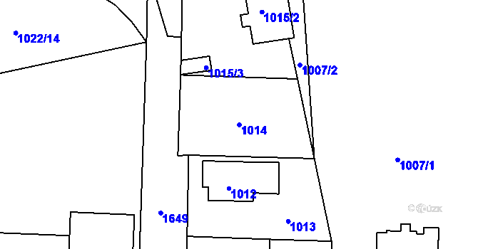 Parcela st. 1014 v KÚ Hronov, Katastrální mapa