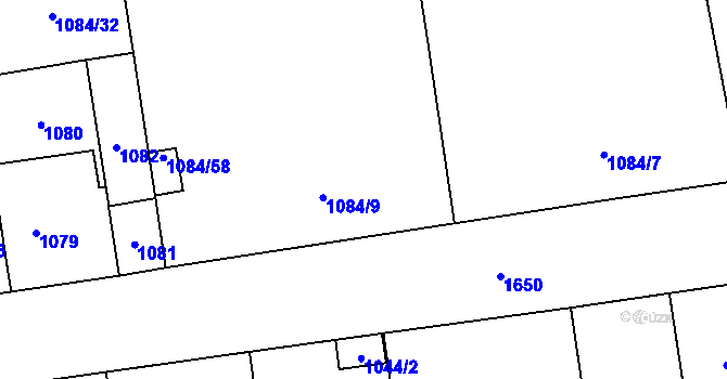 Parcela st. 1084/10 v KÚ Hronov, Katastrální mapa
