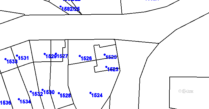 Parcela st. 1525 v KÚ Hronov, Katastrální mapa