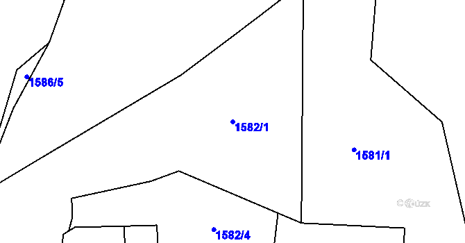 Parcela st. 1582/1 v KÚ Hronov, Katastrální mapa