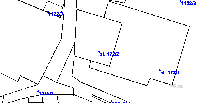 Parcela st. 172/2 v KÚ Zbečník, Katastrální mapa