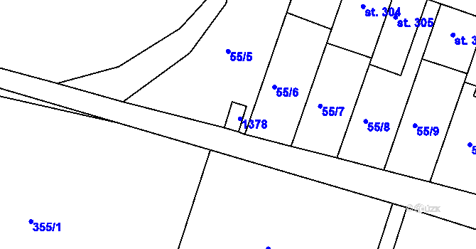 Parcela st. 406 v KÚ Zbečník, Katastrální mapa