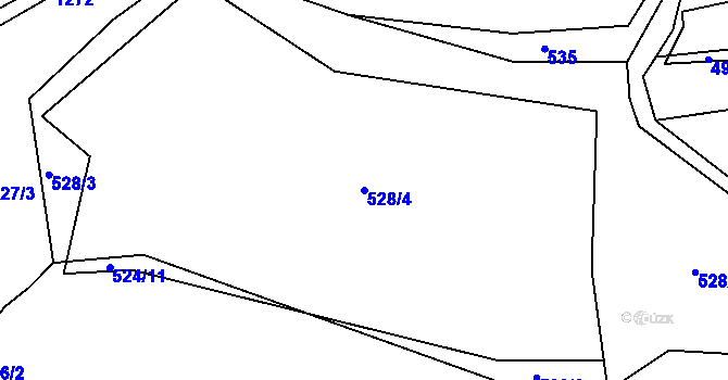 Parcela st. 528/4 v KÚ Zbečník, Katastrální mapa