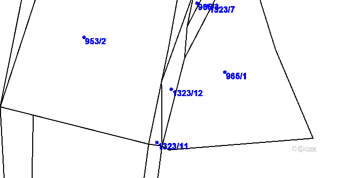 Parcela st. 1323/12 v KÚ Zbečník, Katastrální mapa