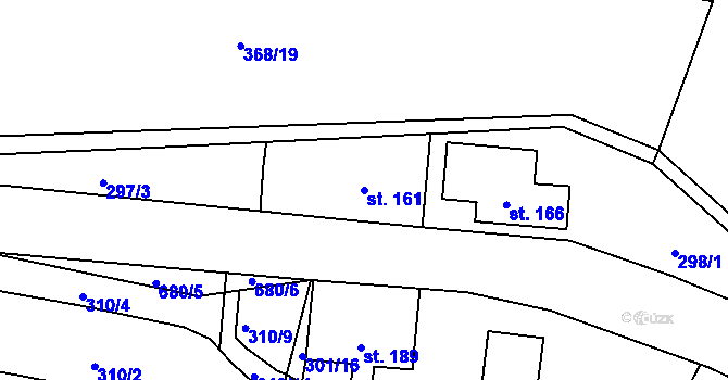 Parcela st. 161 v KÚ Velký Dřevíč, Katastrální mapa
