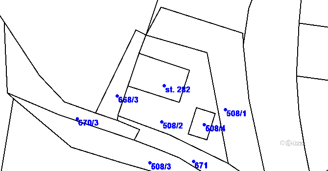 Parcela st. 282 v KÚ Velký Dřevíč, Katastrální mapa