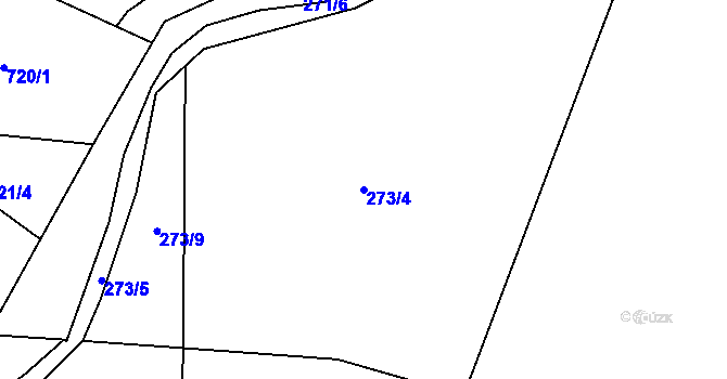 Parcela st. 273/4 v KÚ Velký Dřevíč, Katastrální mapa