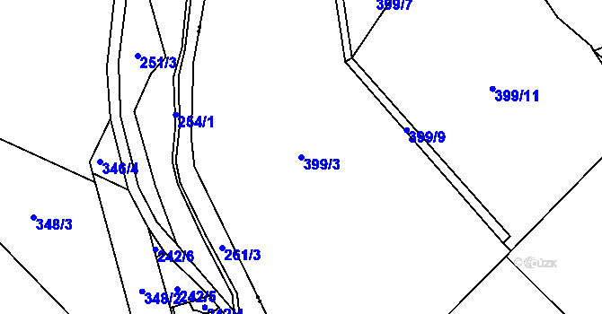 Parcela st. 399/3 v KÚ Velký Dřevíč, Katastrální mapa